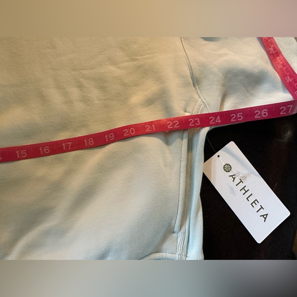 Athleta Forever Fleece 1/2 Zip High Hip Sweatshirt, Glacier, Large, New, NWT! - Picture 11 of 12